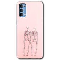 Oppo Reno 4 Kılıf HD Desen Baskılı Arka Kapak + Temperli Cam - Yaşayan Çift