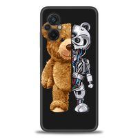 Xiaomi Poco M5 Kılıf HD Baskılı Kılıf - Ayı ve İskeleti + Tam Ekran Koruyucu