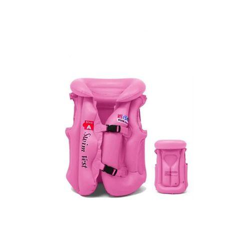 Çocuklar İçin Pembe Renk Abc Desen 7x11 yaş (20x45 kg) Şişme Yelek