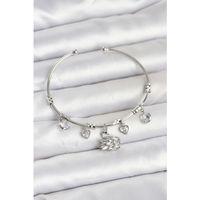 Kuğu Charmlı Gümüş Renk Kadın Bileklik