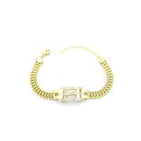 Taşlı Zincir Bileklik - Altın