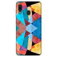 Samsung Galaxy A20 Kılıf Pastel Renkler (25) Antişok Kapak Mavi Sarı