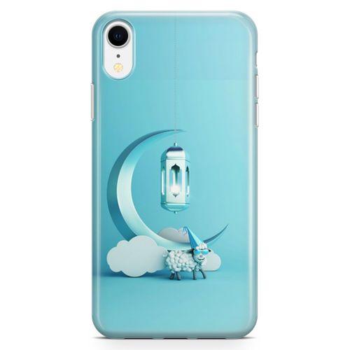 Apple iPhone XR Kılıf Masa Lambası Mavi Arka Kapak Koruma Desenli Full Koruyucu