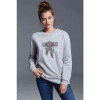 Dreamcatcher Wolf Tuy Baskılı Gri Kadın Sweatshirt