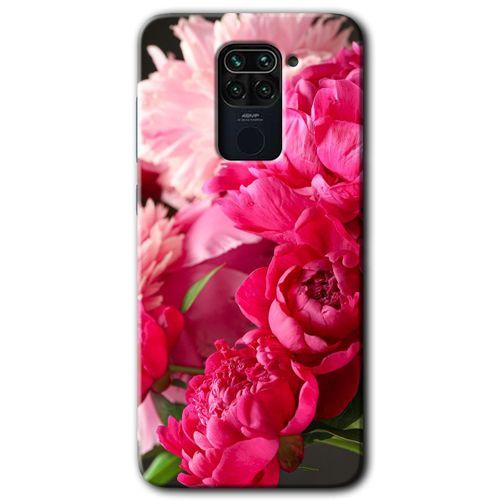 BeRa Aksesuar Xiaomi Redmi Note 9 Kılıf Baskılı Kapak - Kırmızı Beyaz Gül +Tam Kaplayan Mat Seramik