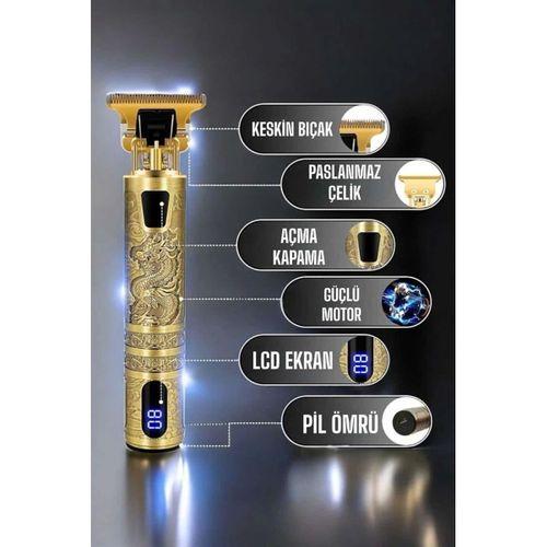 Tıraş Makinesi Şarjlı Profesyonel Saç Kesme Makinesi Gold Çizik Tıraş