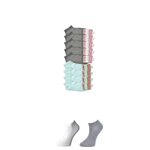 Gri Ve Beyaz Kadın Bilek Çorap 9 Çift