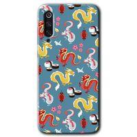 Xiaomi Mi 9 SE Kılıf HD Desen Baskılı Arka Kapak+Temperli Cam - Funky Dragon