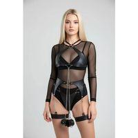 Siyah Harness Takım Deri Zincir Detaylı Vücut Aksesuarı - Brf1219