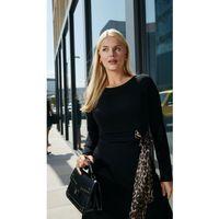 Kadın Bisiklet Yaka Leopar Fiyonk Detay Maxi Boy Elbise