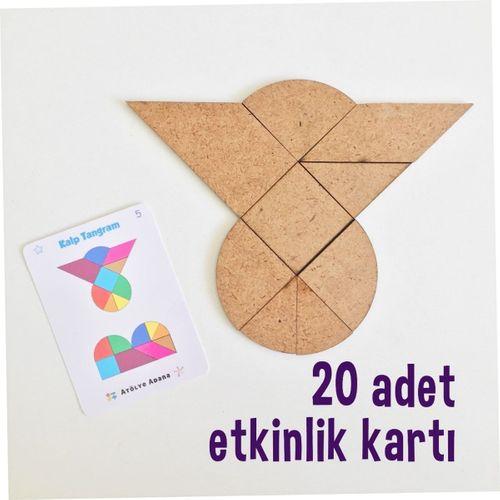 Kalp, Kare Ve T Tangram Akıl Zeka Mantık Matematik Beceri Eğlenceli Öğretici Oyunu