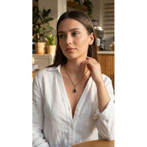 316L Çelik Zincir Gold Renk Vintage Model Kadın Kolye