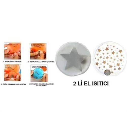 Yıldız Cep Sobası,El Isıtıcı,2 Adet Sıcak Su Torbası Pvc  9Cm