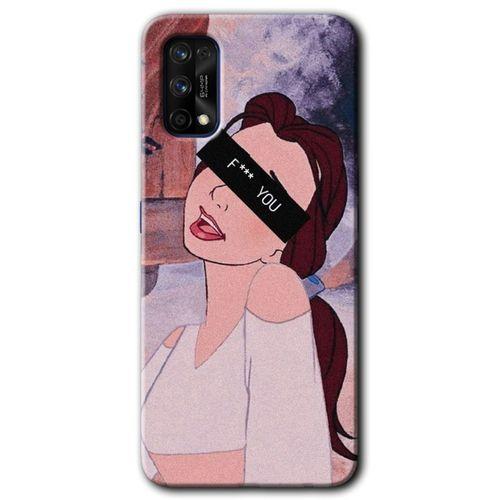 Realme 7 Pro Kılıf HD Desen Baskılı Arka Kapak + Temperli Cam - Bad Girl