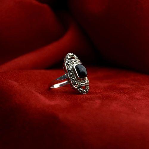 Kilit Model Oltu Taşı Kadın Yüzük