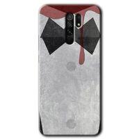 BeRa Aksesuar Xiaomi Redmi 9 Kılıf Baskılı Kapak - Gentleman Blood +Tam Kaplayan Mat Seramik