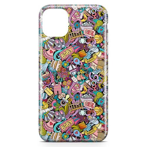 Apple iPhone 11 Kılıf Kız Bebek Giyim Doodle Arka Kapak Koruma Desenli Full Koruyucu