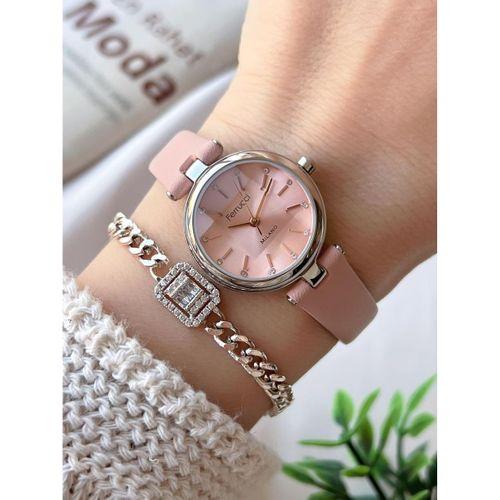 Ferrucci Kadın Kol Saati+Bileklik Özel Seri Deri Kordon VS.BLKT.0742