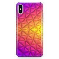 Apple iPhone X Kılıf Elmas Rainbow Arka Kapak Koruma Desenli Full Koruyucu