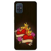 Lopard Samsung Galaxy A51 Uyumlu Kılıf Tattoo's (14) Lansman Kılıf Çift Kalp