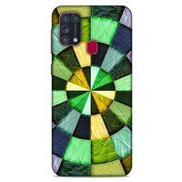 Samsung Galaxy M31 Kılıf Patchwork (36) Glitter Kılıf Yeşil Tonları