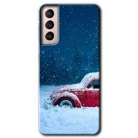 Samsung Galaxy S21 HD Baskılı Kılıf + 9D Tam Ekran Koruyucu - Karlı Vosvos