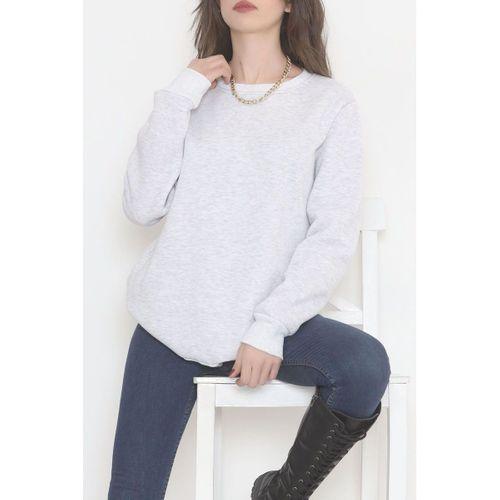 Şardonlu O Yaka Sweat Gri