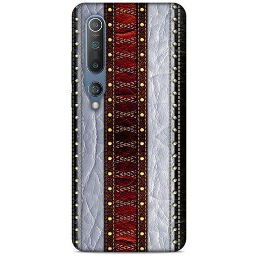 Xiaomi Mi 10 Kılıf Patchwork (11) Tam Koruma Siyah Gri