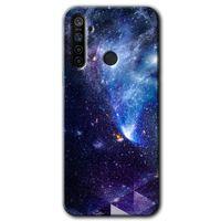 MRCİLETİSİM Realme 5i Kılıf Kapak - Galaksi +Hayalet Ekran Yandan Gözükmez