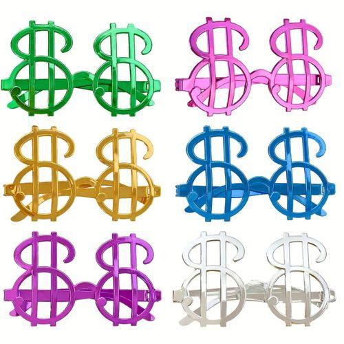 Dolar Şekilli Metalize Parti Gözlüğü 6 Adet (3748)