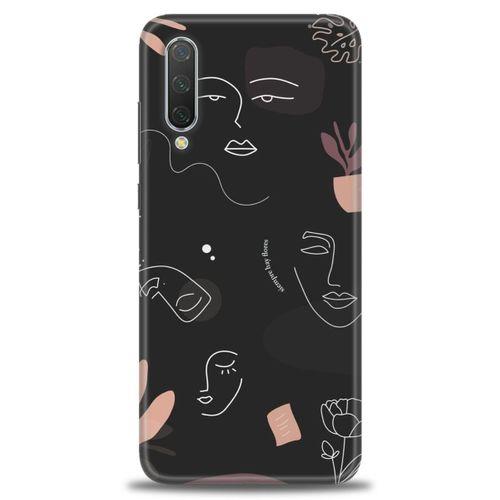 Xiaomi Mi 9 SE Kılıf HD Baskılı Kılıf - Siyah Silüet + Tam Ekran Koruyucu