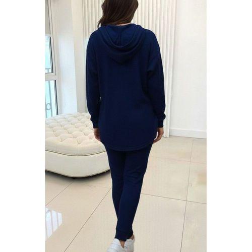 Kadın Uzun Kollu Kapşonlu Meloni Bluz Ve Pantolon Ikili Takım