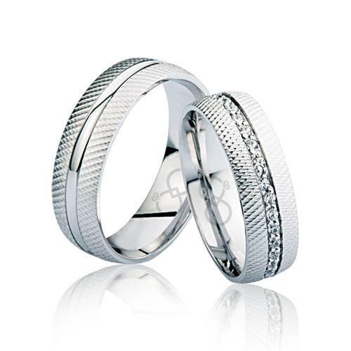 Beyaz Taşlı Altın Alyans 0104
