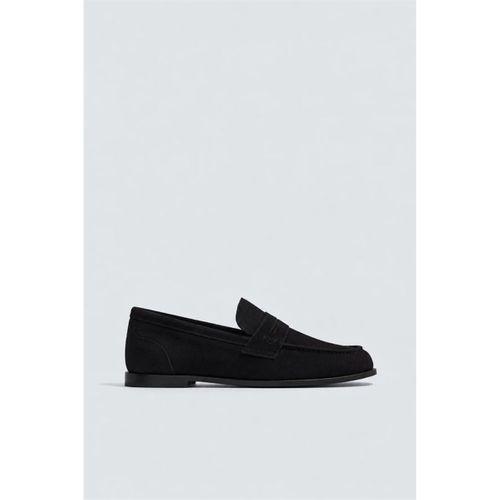 %100 Süet İnce Taban Erkek Loafer Ayakkabı - Siyah