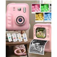 Çocuklar İçin Anında Baskılı Kamera 4 Rulo Kağıt Ve 5 Renk Kalem Hediyeli