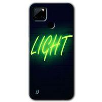 Realme C21 Kılıf Baskılı Kapak - Neon İnscription + 5D Tam Kaplayan Cam