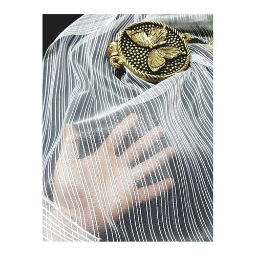 Brillant Great Home Dsingn Çizgili Tül Perde 1/3 Sık Pileli