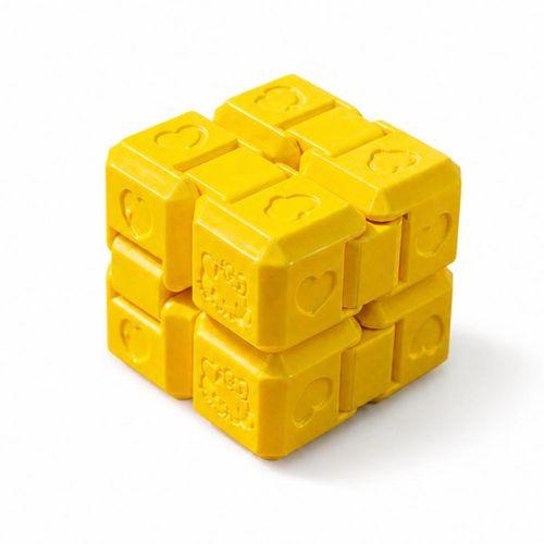 Sonsuzluk Küpü (Infinity Cube) Kalp Desenli Sarı Stres Oyuncağı