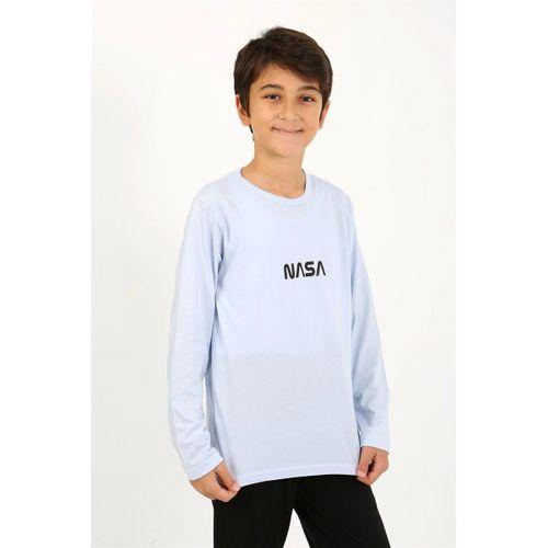 Erkek Çocuk Uzun Kol Penye Pijama Takım Buzmavisi