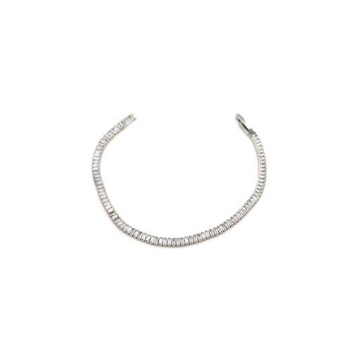 Baget Taşlı Bileklik - Gümüş