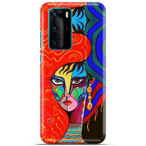 Lopard Huawei P40 Pro Uyumlu Kılıf Sürreal Yüzler ♀ (10) Full Koruma Kılıfı Desenli