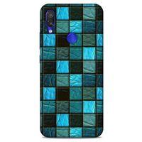 Xiaomi Redmi Note 7 Pro Kılıf Patchwork (27) Tasarımlı Kılıf Turkuaz Siyah