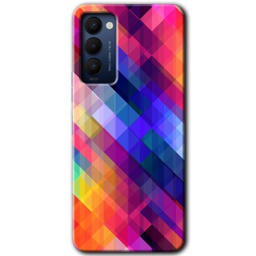 Tecno Camon 18P Kılıf HD Desen Baskılı Arka Kapak - Multi Oblique + Kırılmaz Cam