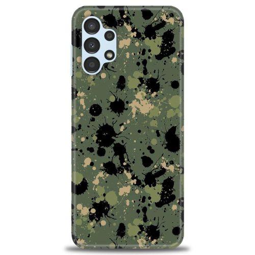 Samsung Galaxy A13 4G Kılıf HD Baskılı Kılıf - Kamuflaj Renkleri + Tam Ekran Koruyucu