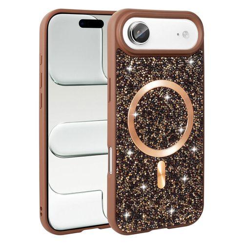 Apple iPhone 17 Air Kılıf Pırlanta Tasarımlı M-safe Şarj Özellikli Zore Mozaik Silikon Kapak