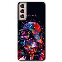 MRCİLETİSİM Samsung Galaxy S21 Plus Kılıf HD Desen Baskılı Arka Kapak + Temperli Cam - Father Vader