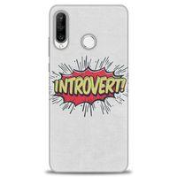 Huawei P30 Lite Kılıf HD Baskılı Kılıf - Introvert! + Tam Ekran Koruyucu