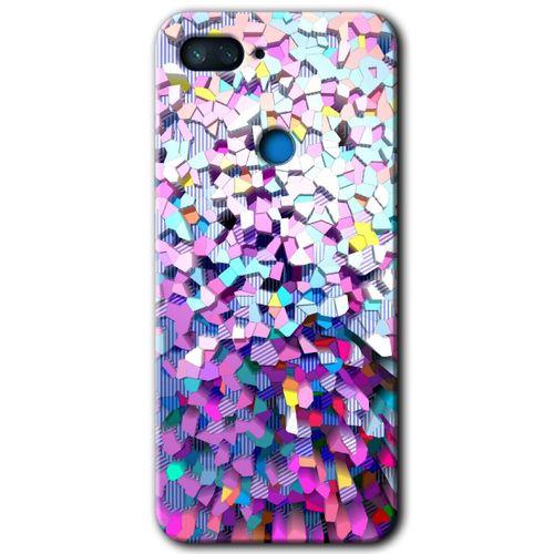 Xiaomi Mi 8 Lite Kılıf HD Desen Baskılı Arka Kapak - Mosaic Fragments Colorfull + Kırılmaz Cam