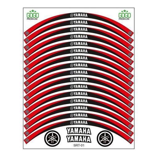 YAMAHA Yamaha Kırmızı Siyah Uyumlu Reflektörlü 1 Set Jant Şeridi