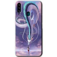 Potkal Hediye Fabrikası Samsung Galaxy A20s HD Baskılı Kılıf + 9D Tam Ekran Koruyucu - Dragon Snake